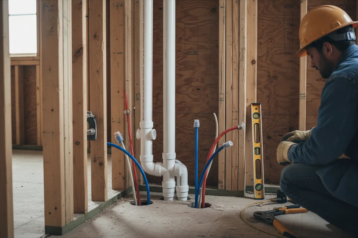 Drain and supply rough-in during Garbage Disposal Repair in Rockhill Furnace